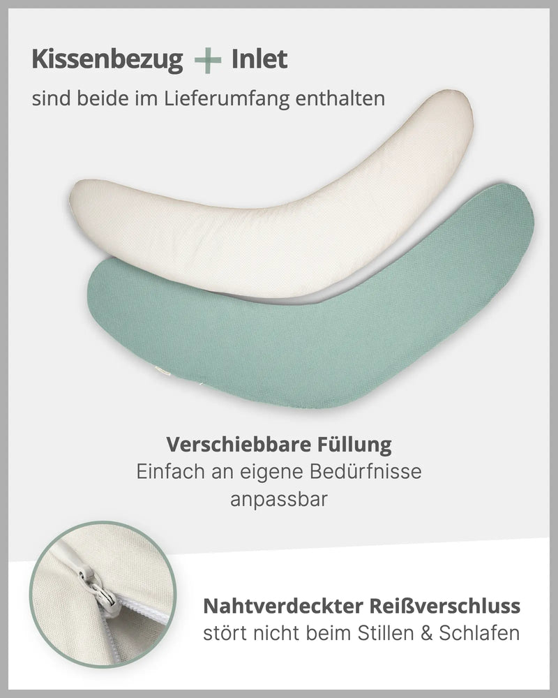 190 cm Stillkissen Waffelpiqué SALBEIGRÜN-ULLENBOOM Baby