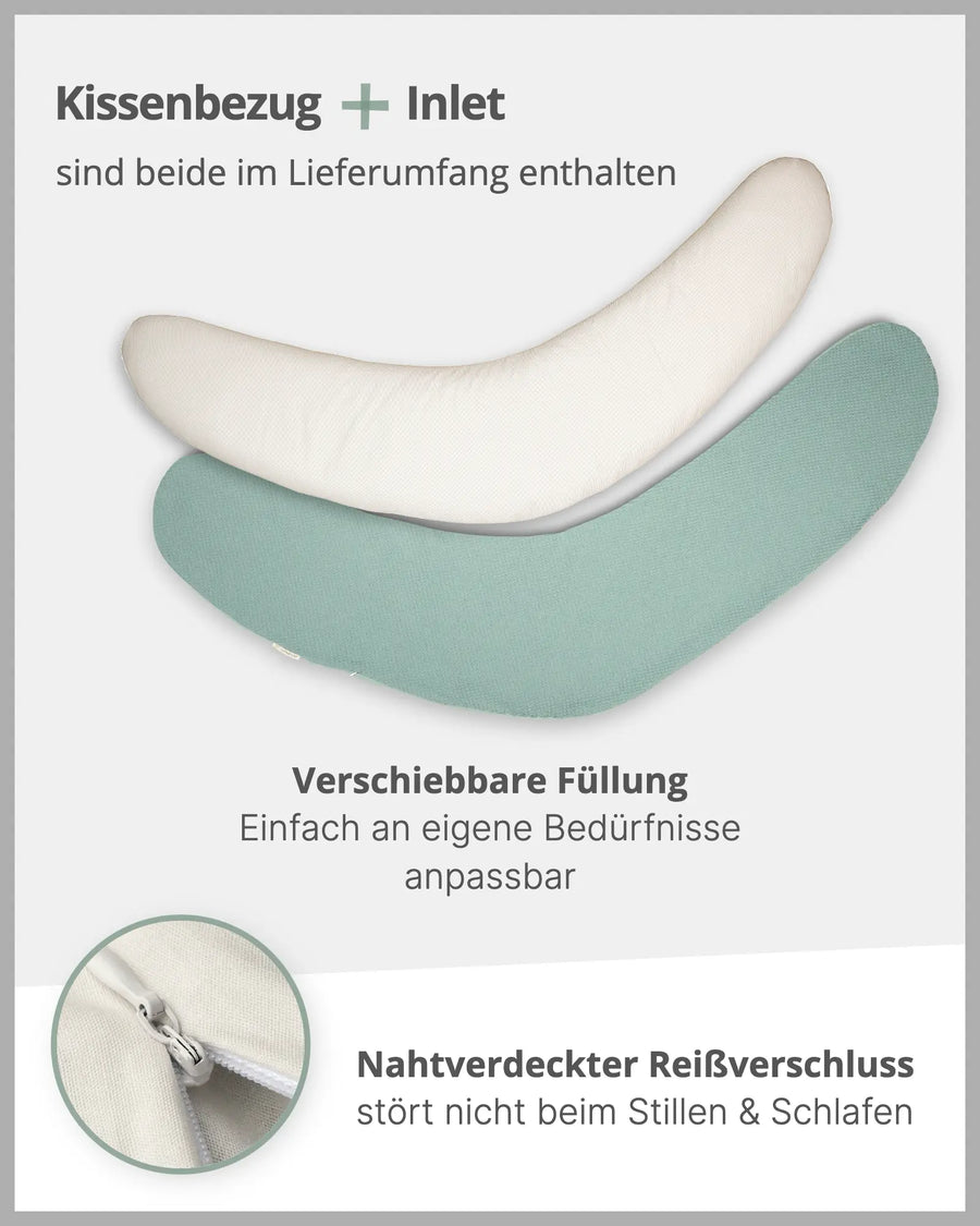 190 cm Stillkissen Waffelpiqué SALBEIGRÜN-ULLENBOOM Baby