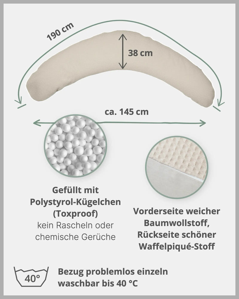190 cm Stillkissen Waffelpiqué SAND-ULLENBOOM Baby