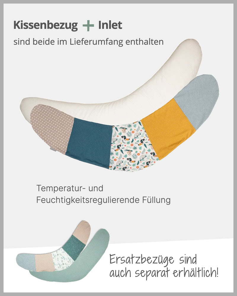 170 cm Kleines Stillkissen Dschungel-170 cm Kleine Stillkissen-ULLENBOOM Baby
