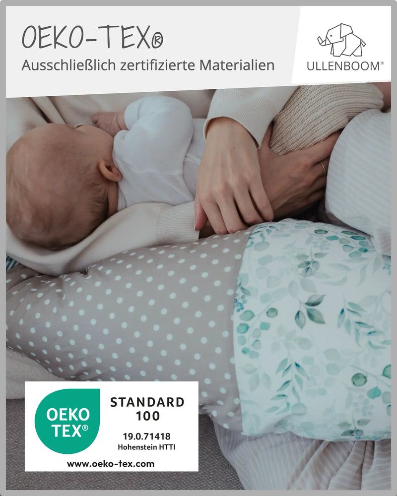 170 cm Kleines Stillkissen Eukalyptus-170 cm Kleine Stillkissen-ULLENBOOM Baby