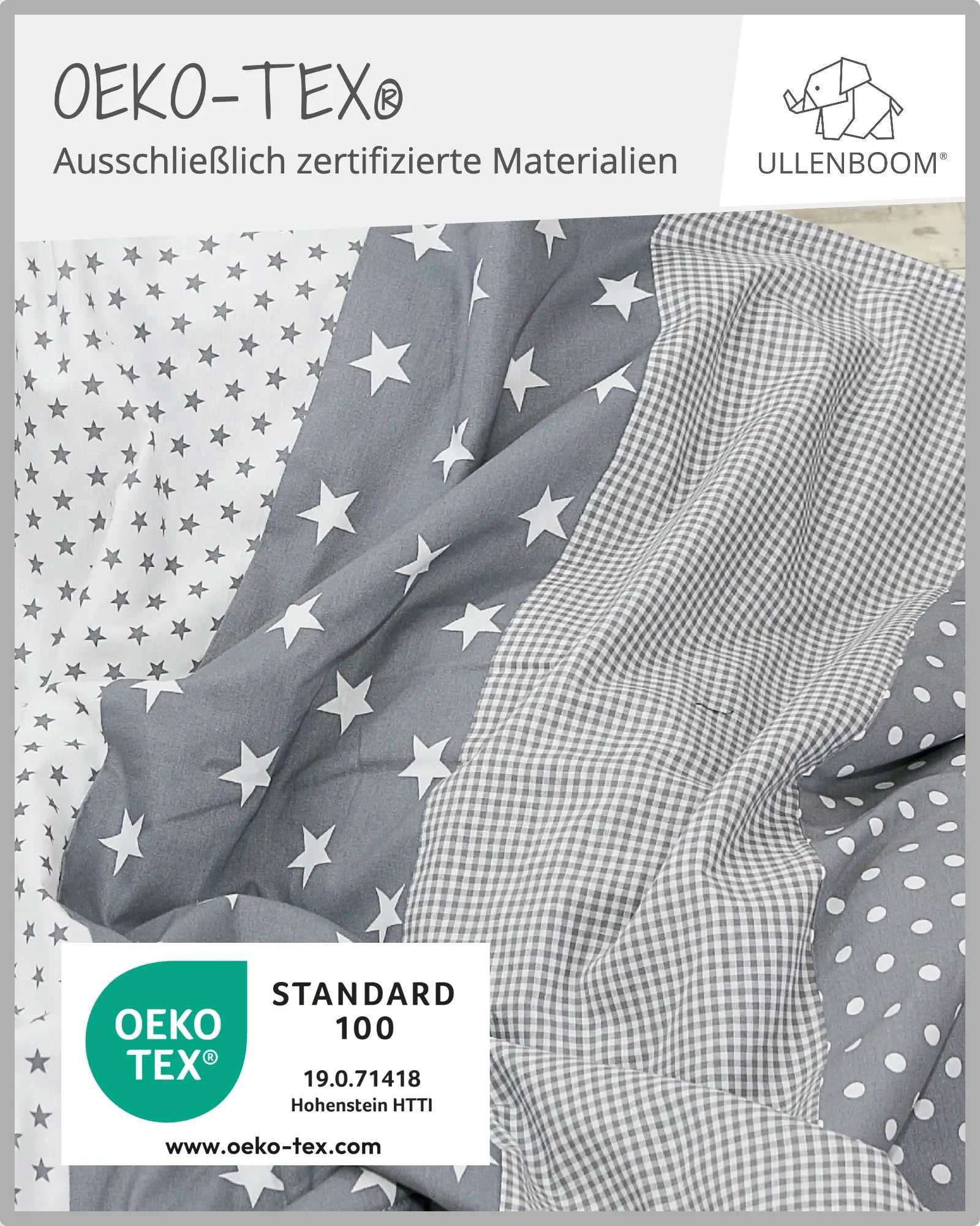 190 cm Stillkissen GRAUE STERNE