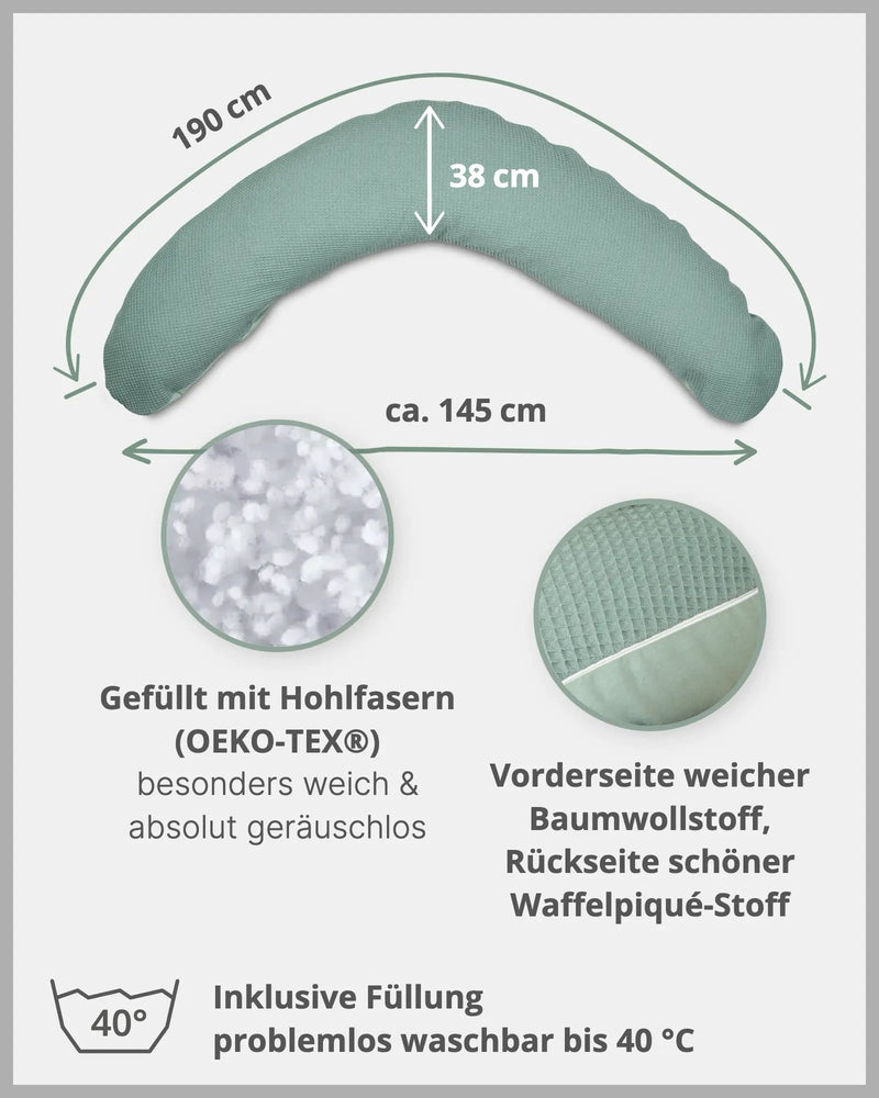 190 cm Stillkissen Waffelpiqué SALBEIGRÜN-ULLENBOOM Baby