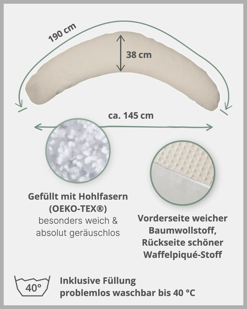 190 cm Stillkissen Waffelpiqué SAND-ULLENBOOM Baby