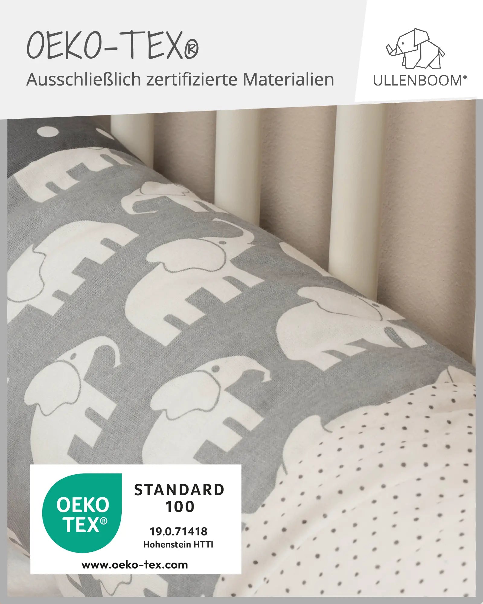 170 cm Kleines Stillkissen GRAU ELEFANT
