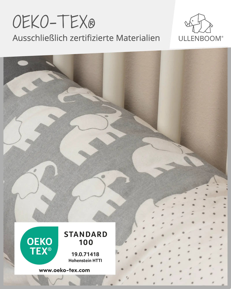 170 cm Kleines Stillkissen GRAU ELEFANT-ULLENBOOM Baby