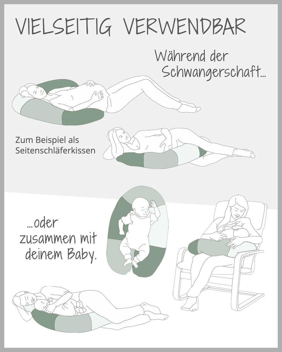190 cm Stillkissen Waldtiere Petrol-190 cm Große Stillkissen-ULLENBOOM Baby