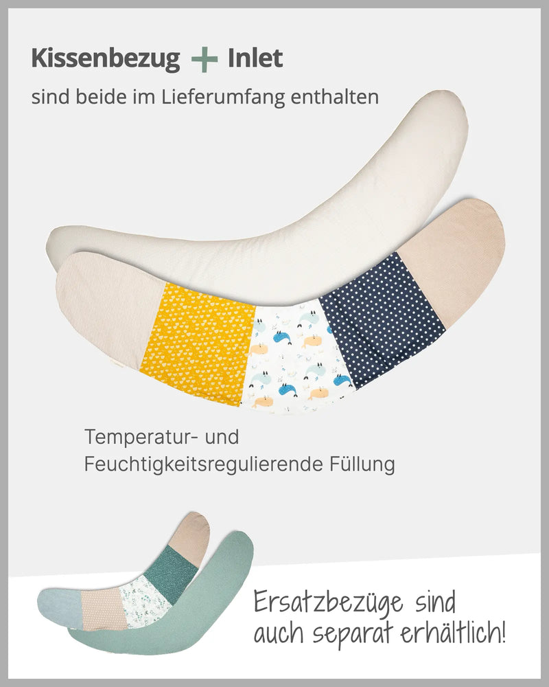 170 cm Kleines Stillkissen Wale-170 cm Kleine Stillkissen-ULLENBOOM Baby