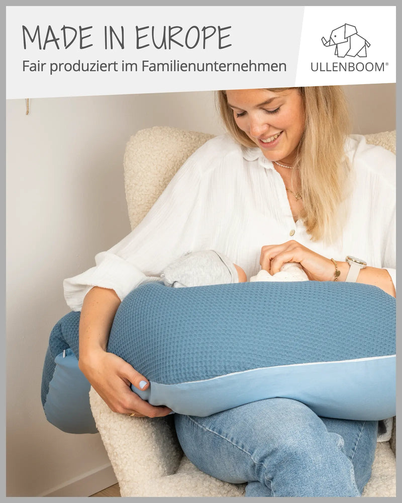 190 cm Stillkissen Waffelpiqué BLAU-ULLENBOOM Baby