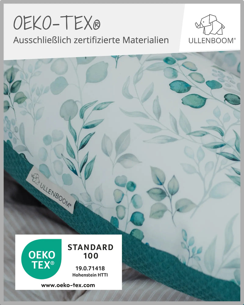 190 cm Stillkissen Eukalyptus Petrol-190 cm Große Stillkissen-ULLENBOOM Baby
