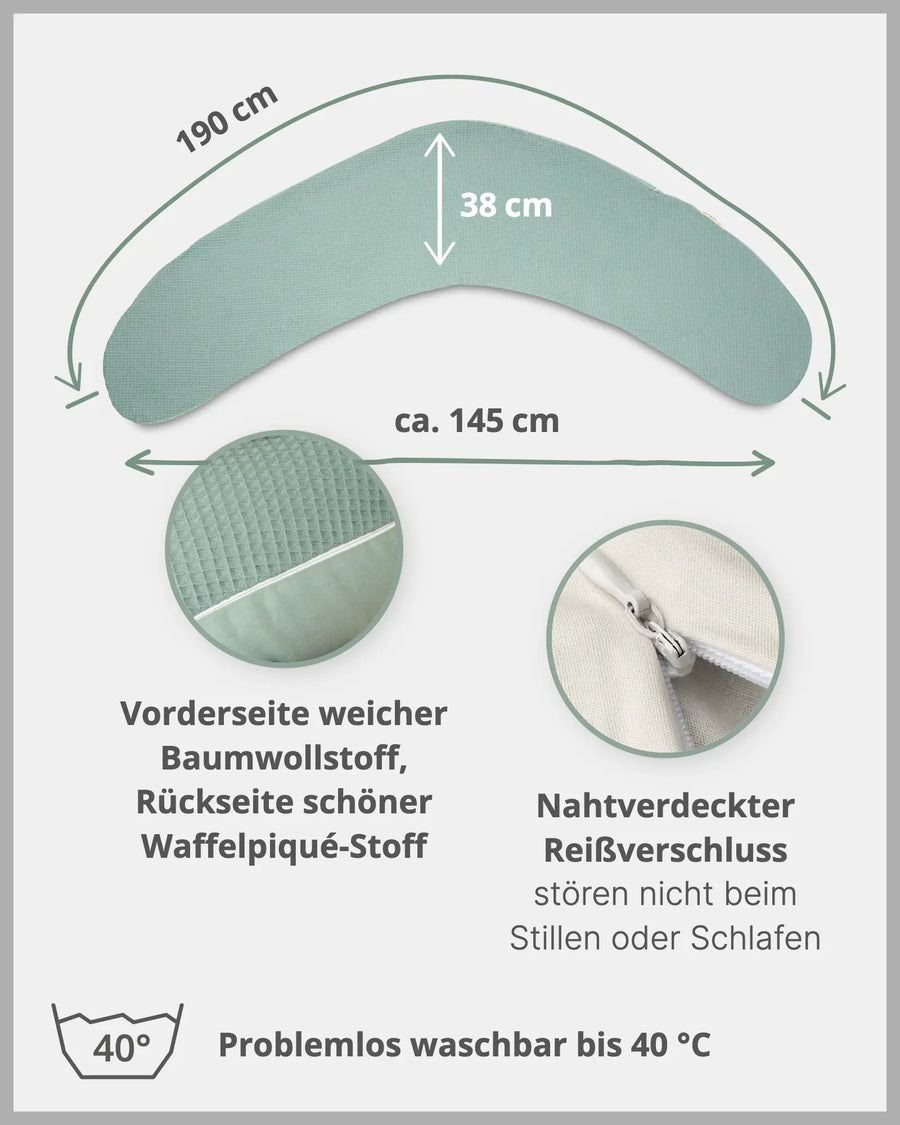190 cm Stillkissen Waffelpiqué SALBEIGRÜN-ULLENBOOM Baby