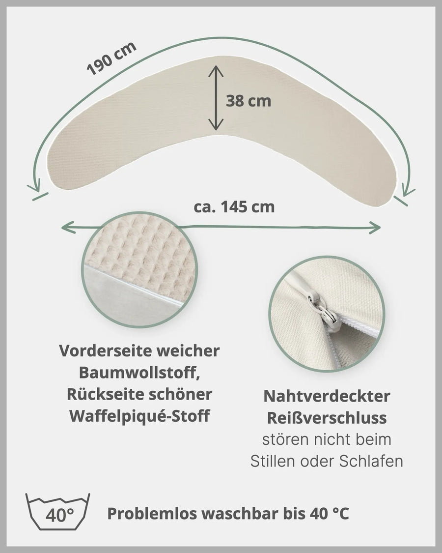 190 cm Stillkissen Waffelpiqué SAND-ULLENBOOM Baby