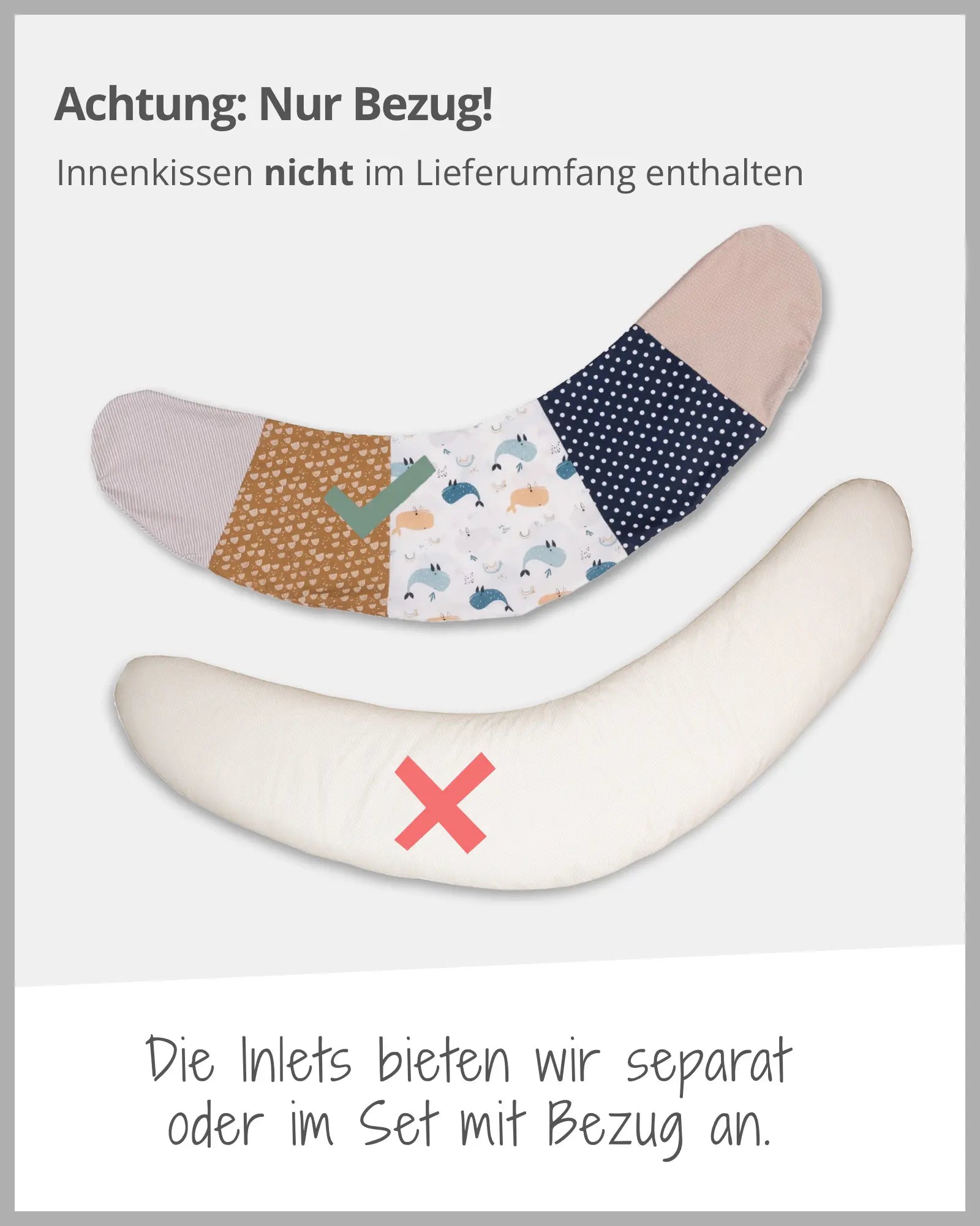 170 cm Kleines Stillkissen Wale