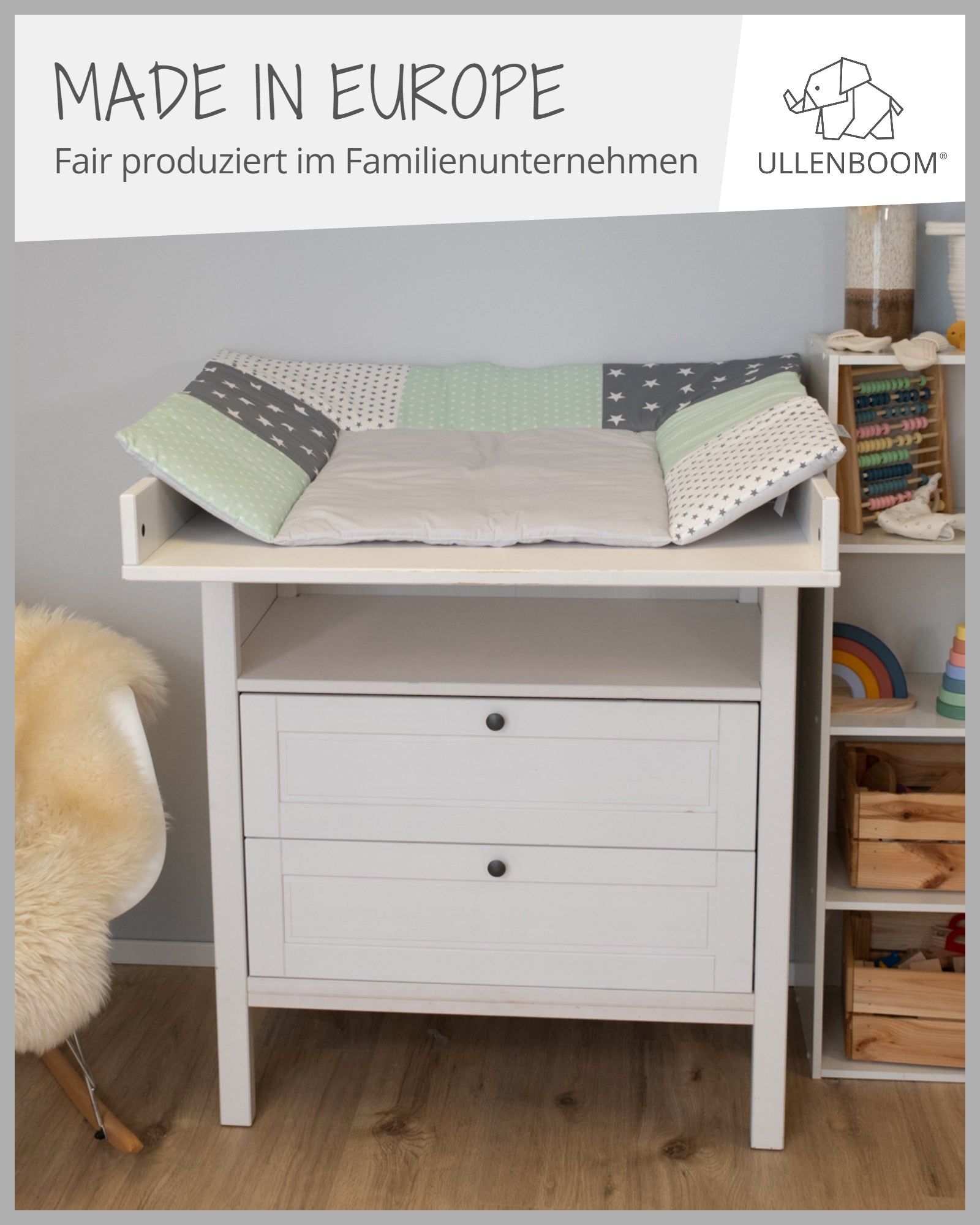 Wickelauflage MINT GRAU-ULLENBOOM Baby