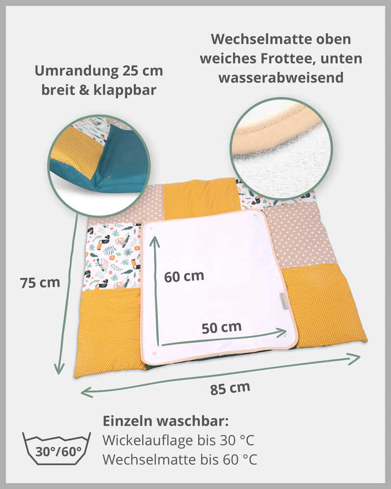 Wickelauflage mit Wechselmatte Dschungel-Wickelauflagen mit Wechselmatten-ULLENBOOM Baby