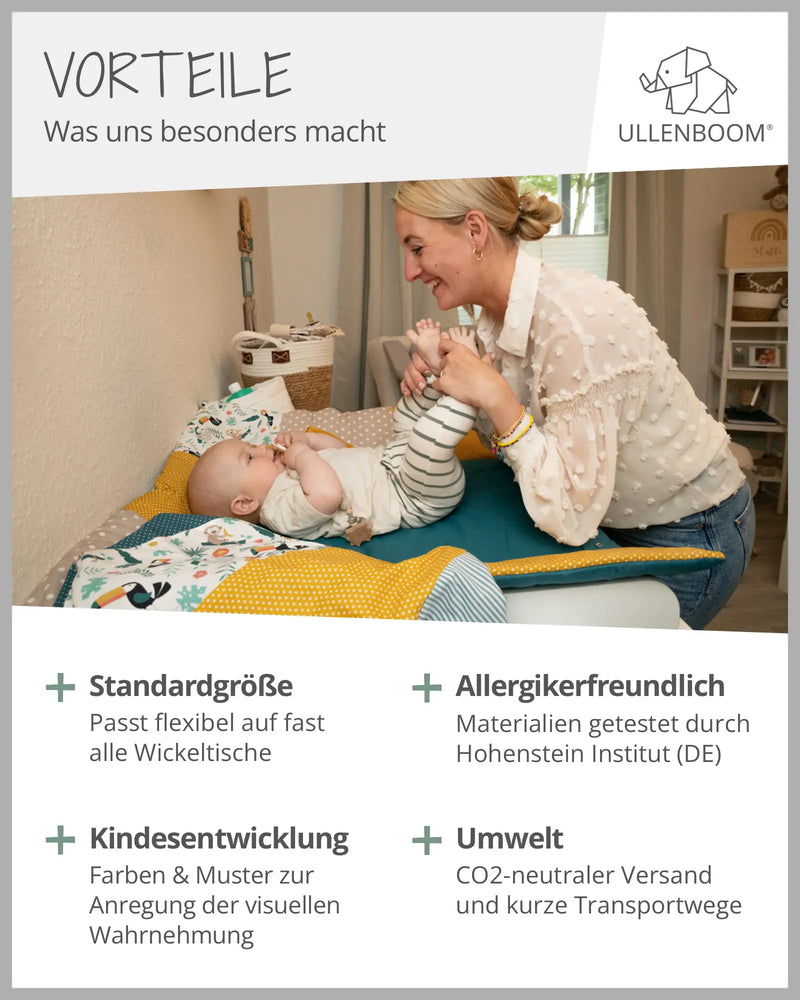 Wickelauflage mit Wechselmatte Dschungel-Wickelauflagen mit Wechselmatten-ULLENBOOM Baby