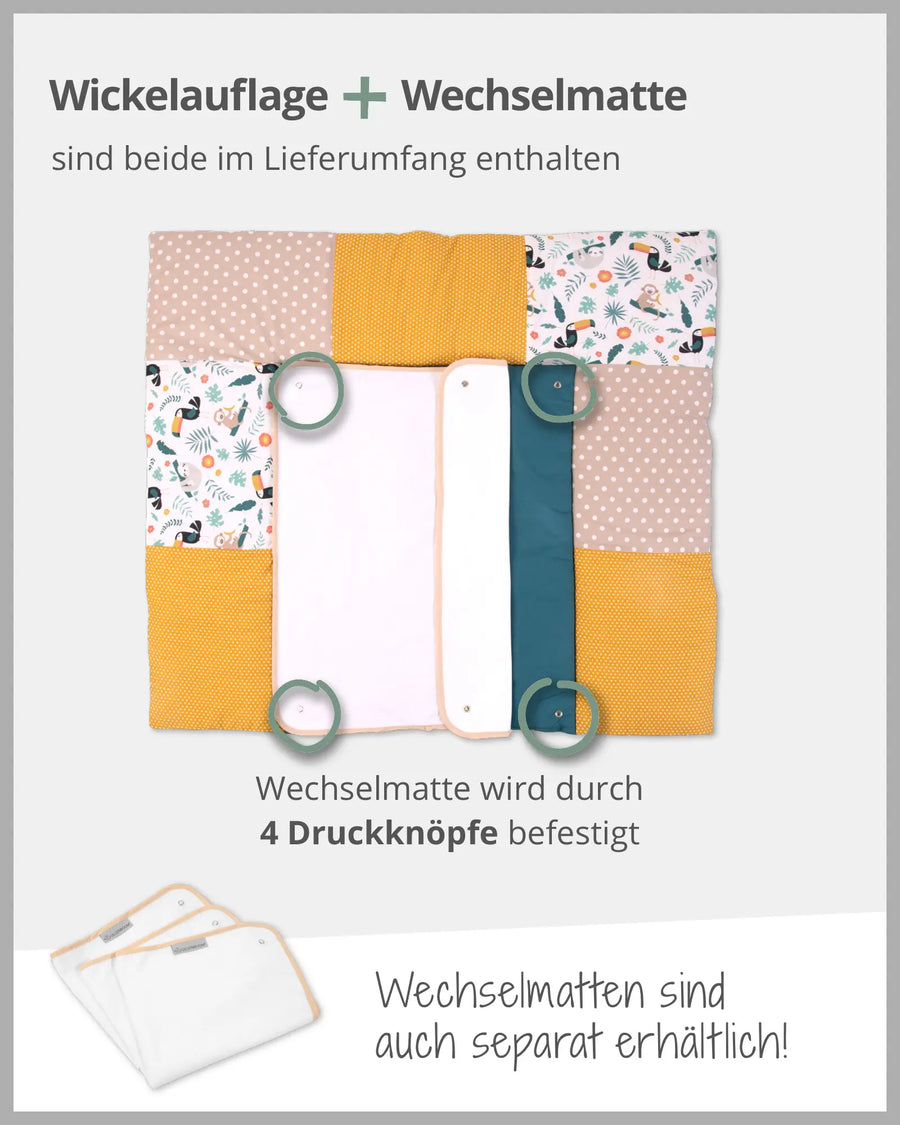 Wickelauflage mit Wechselmatte Dschungel-Wickelauflagen mit Wechselmatten-ULLENBOOM Baby
