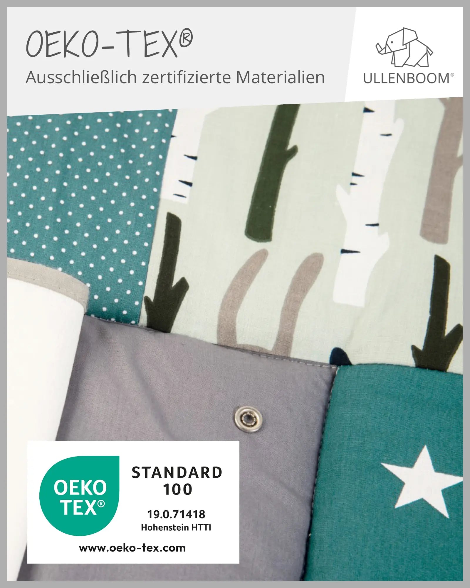 Wickelauflage mit Wechselmatte WALDTIERE PETROL-ULLENBOOM Baby