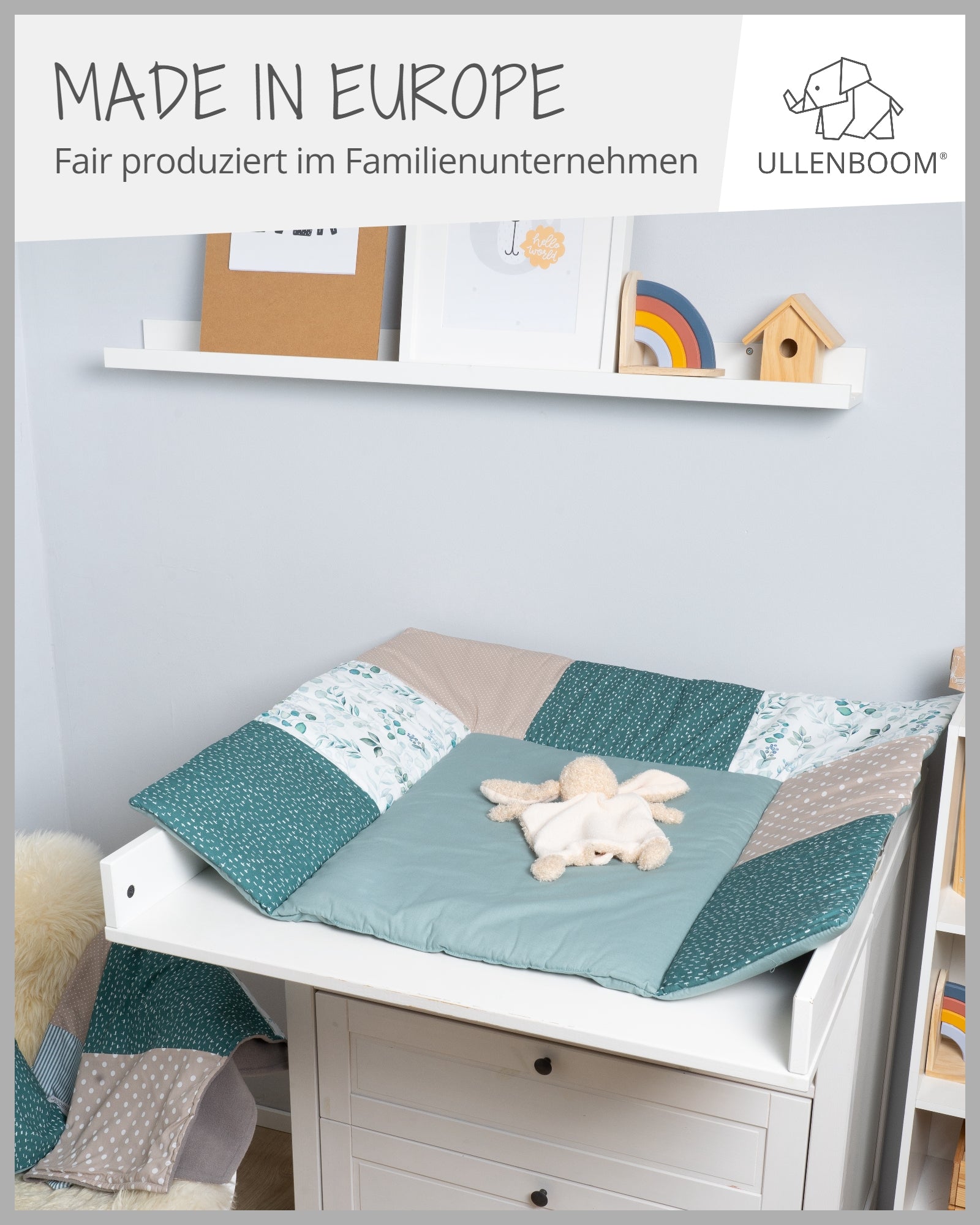 Wickelauflage Rosa Grau-ULLENBOOM Baby