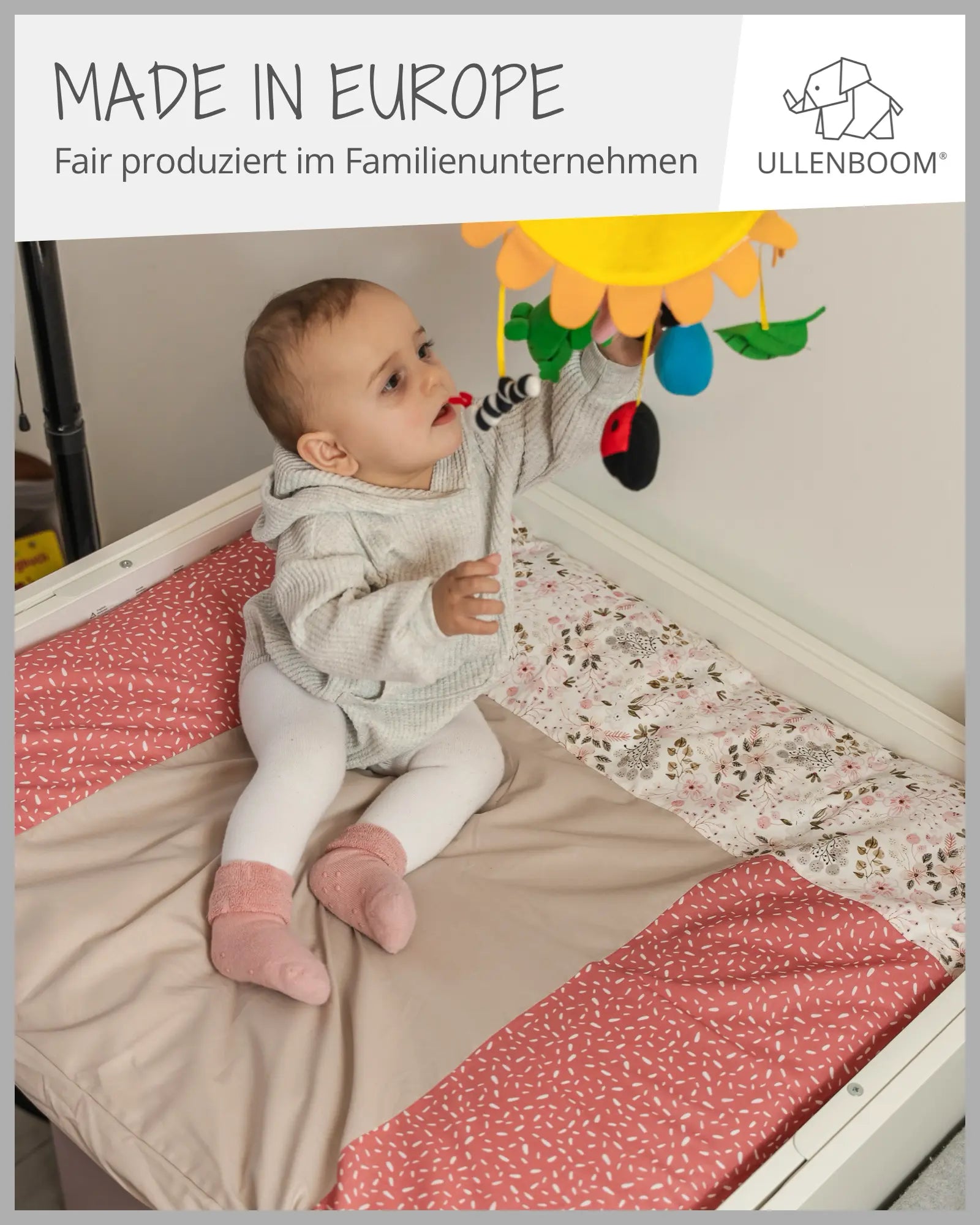 Wickelauflagen-Bezug ROSA BLÜTEN-ULLENBOOM Baby