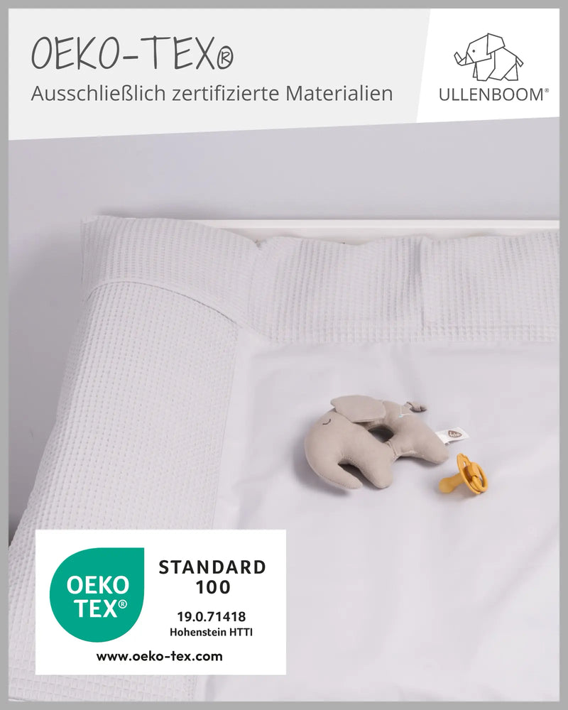 Wickelauflagen-Bezug Waffelpiqué Grau-ULLENBOOM Baby