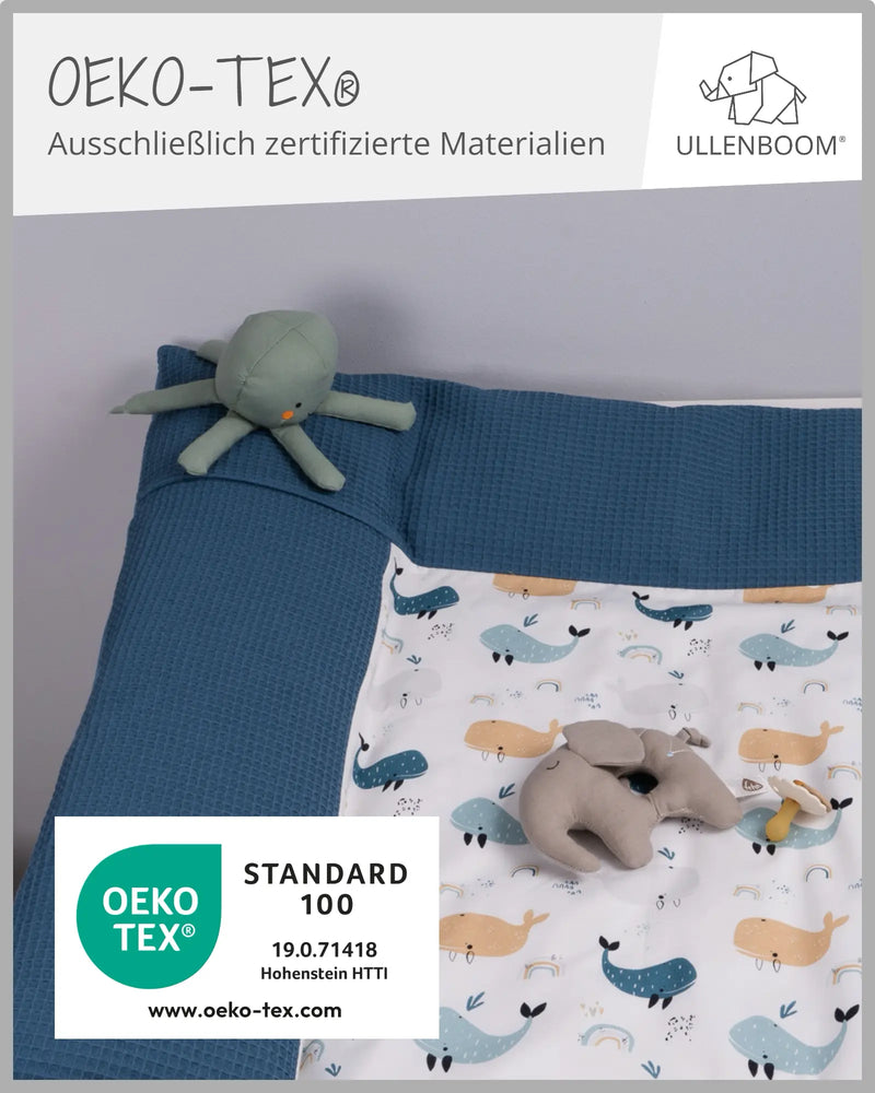 Wickelauflagen-Bezug Blau Wale-ULLENBOOM Baby