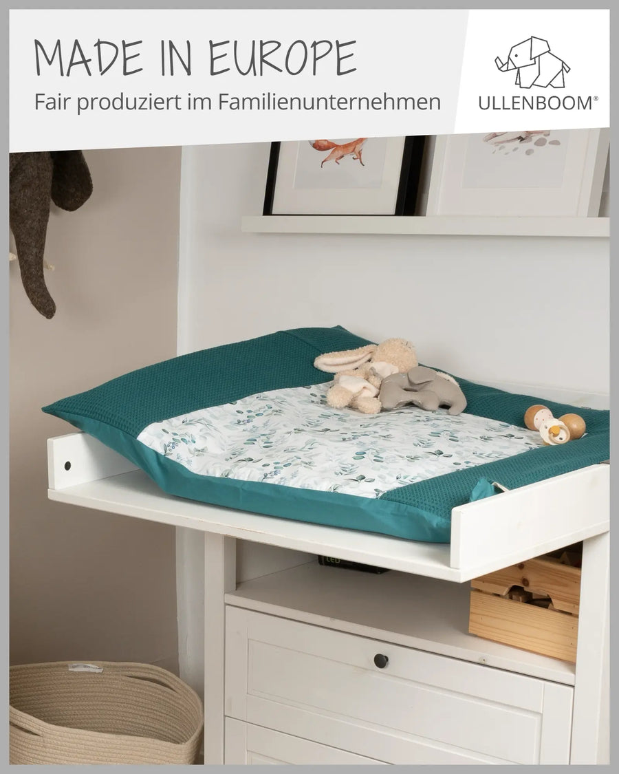 Wickelauflagen-Bezug Eukalyptus Petrol-ULLENBOOM Baby