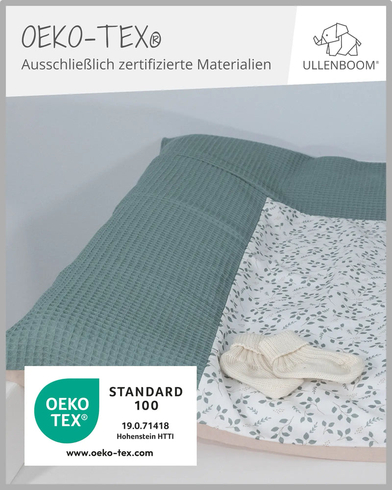 Wickelauflagen-Bezug Floral Grün-ULLENBOOM Baby