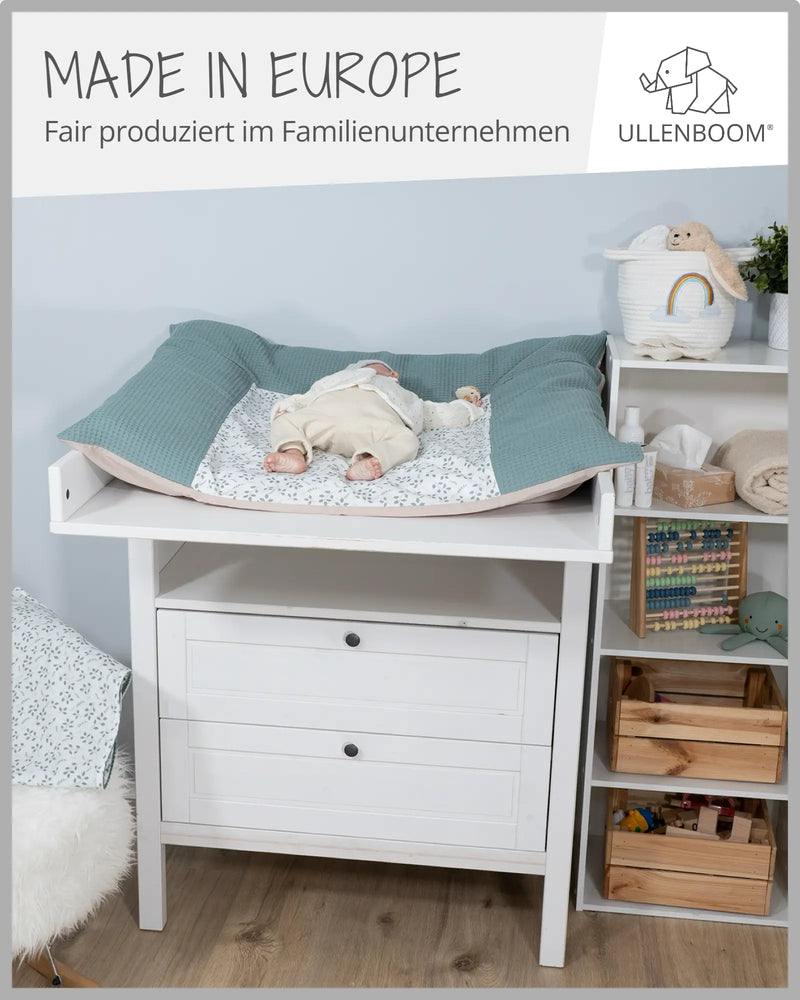 Wickelauflagen-Bezug Floral Grün-ULLENBOOM Baby