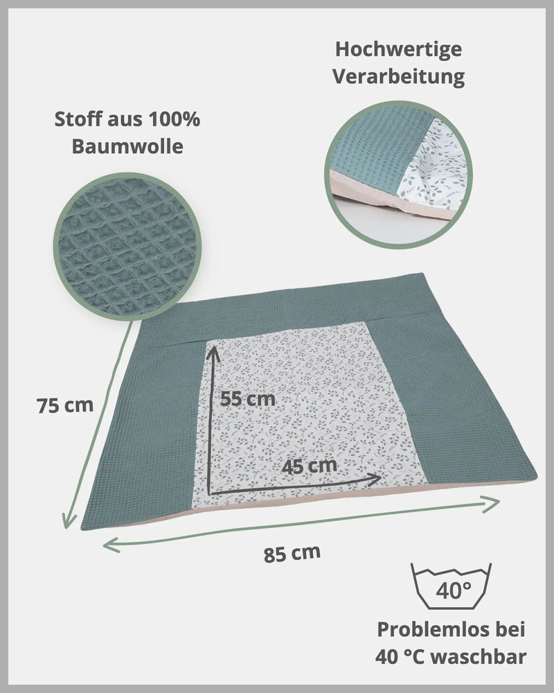 Wickelauflagen-Bezug Floral Grün-ULLENBOOM Baby
