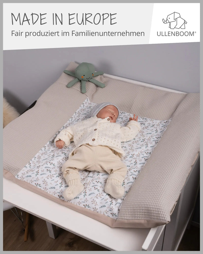 Wickelauflagen-Bezug Floral Sand-ULLENBOOM Baby