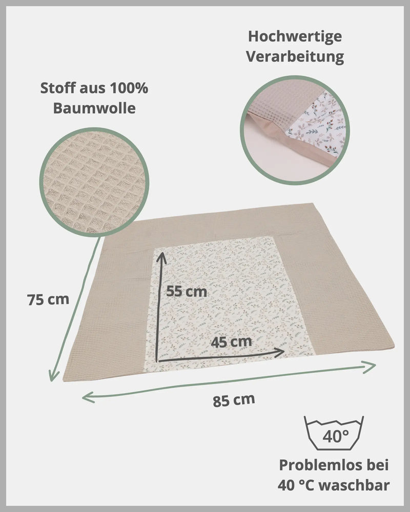 Wickelauflagen-Bezug Floral Sand-ULLENBOOM Baby