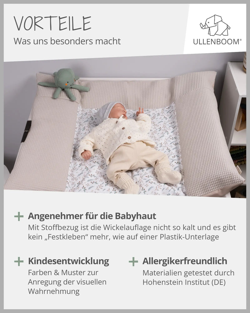 Wickelauflagen-Bezug Floral Sand-ULLENBOOM Baby