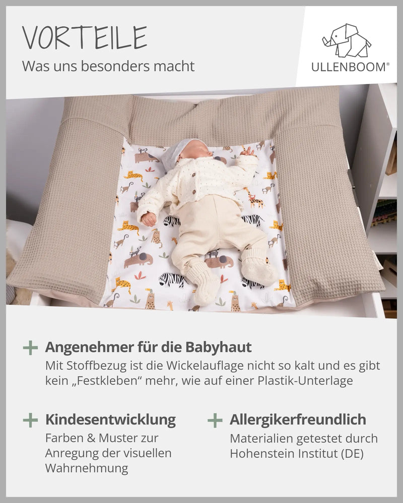 Wickelauflagen-Bezug Sand Savanne-ULLENBOOM Baby