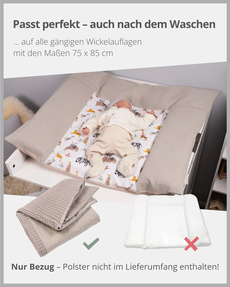 Wickelauflagen-Bezug Sand Savanne-ULLENBOOM Baby