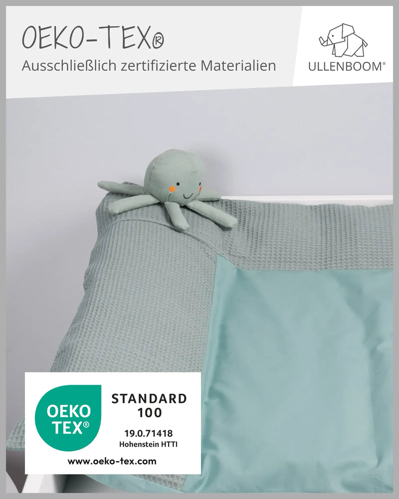 Wickelauflagen-Bezug Waffelpiqué Salbeigrün-ULLENBOOM Baby