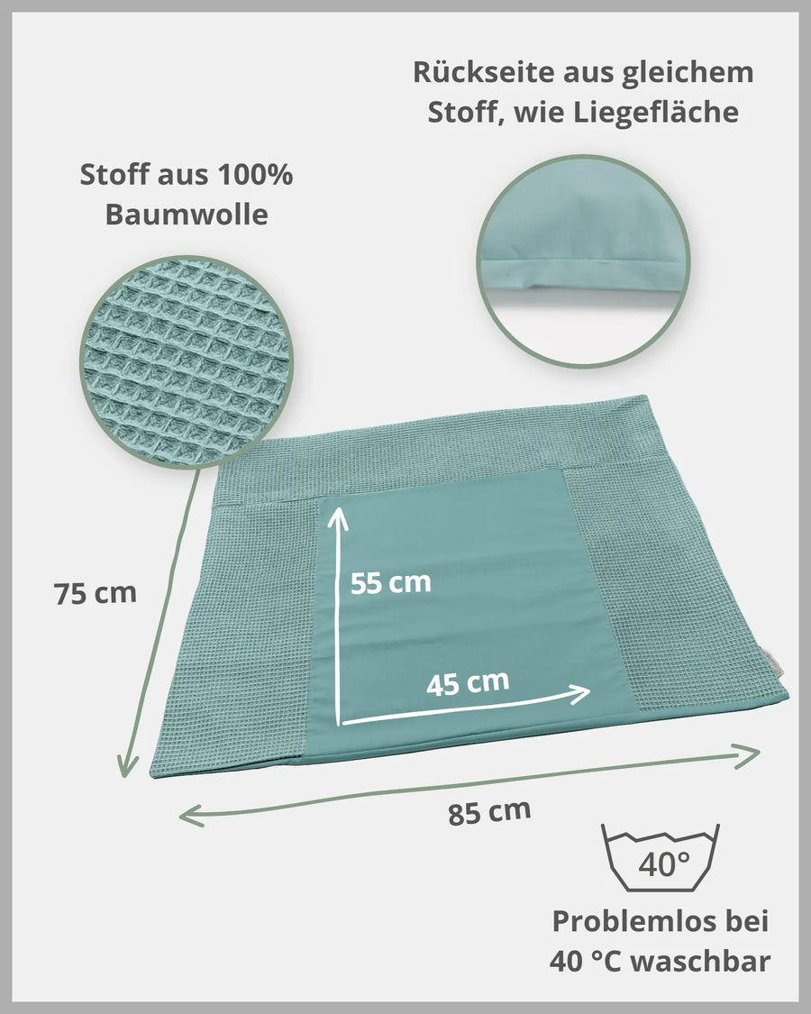 Wickelauflagen-Bezug Waffelpiqué Salbeigrün-ULLENBOOM Baby