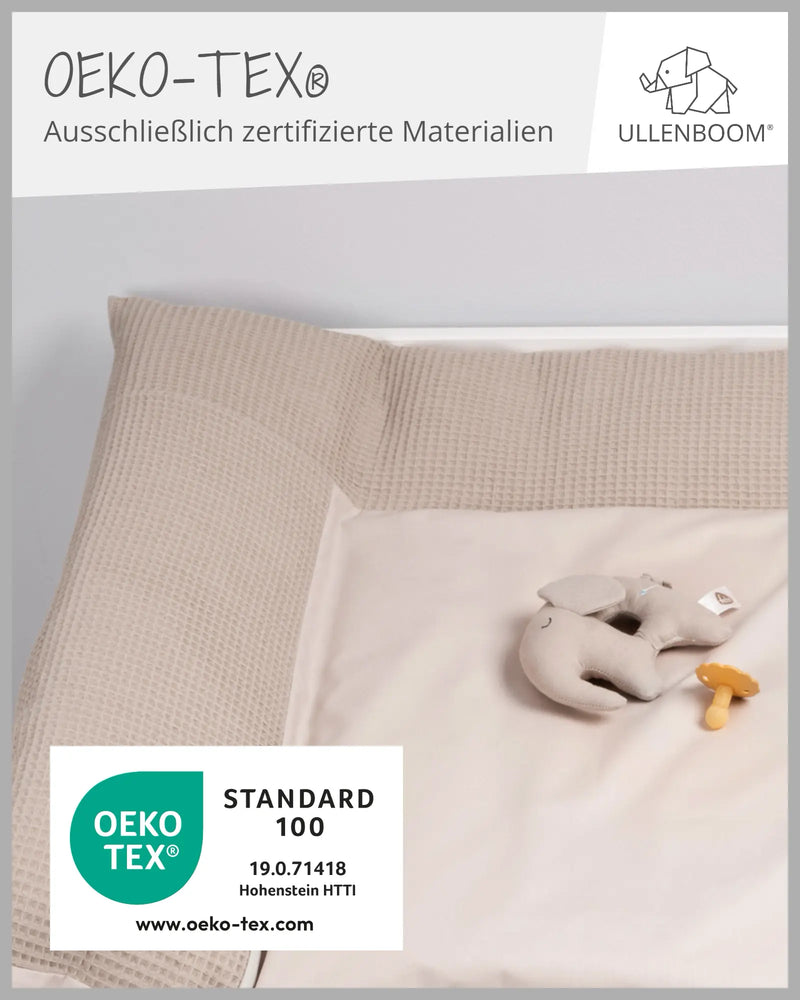 Wickelauflagen-Bezug Waffelpiqué Sand-ULLENBOOM Baby