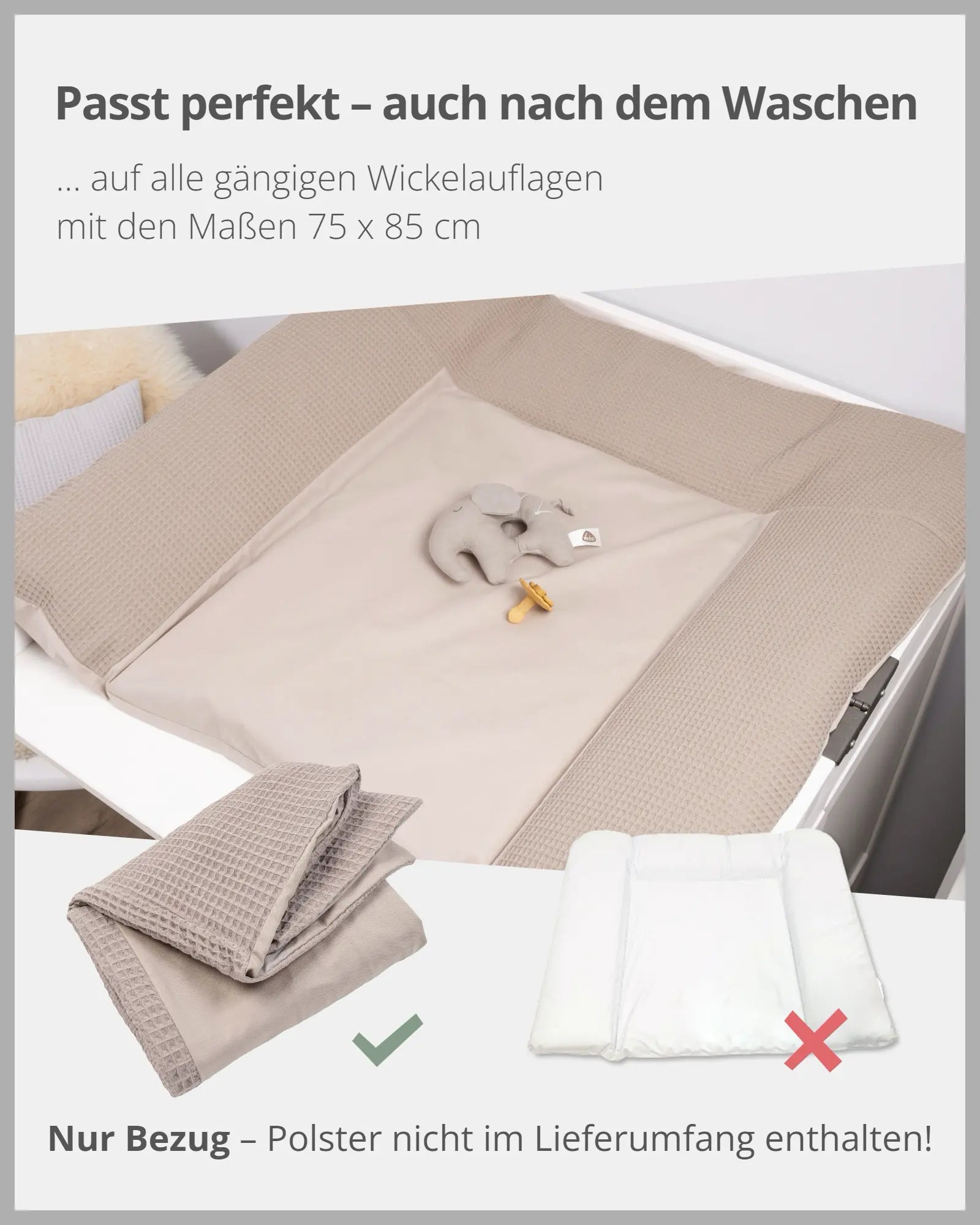 Wickelauflagen-Bezug Waffelpiqué SAND-ULLENBOOM Baby