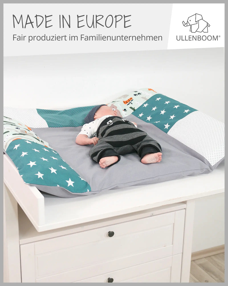 Wickelauflagen-Bezug Waldtiere Petrol-ULLENBOOM Baby