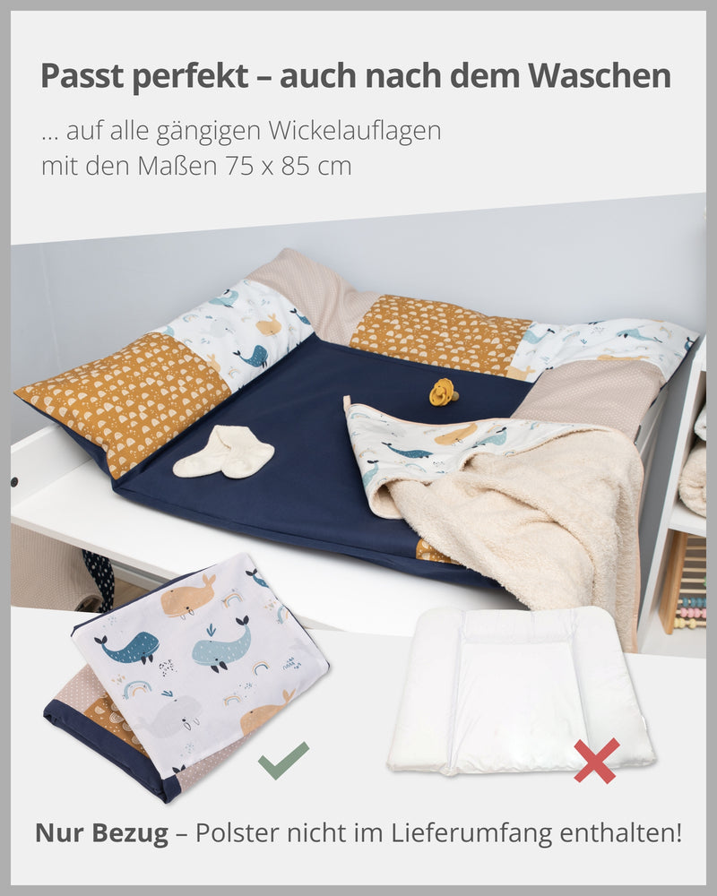 Wickelauflagen-Bezug Wale-ULLENBOOM Baby