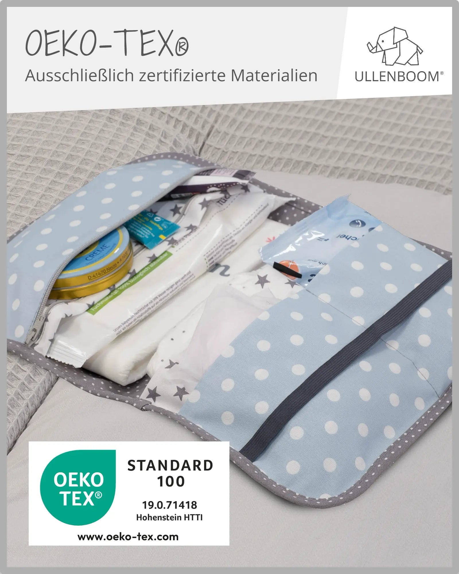 Windeltasche BLAU HELLBLAU GRAU-ULLENBOOM Baby