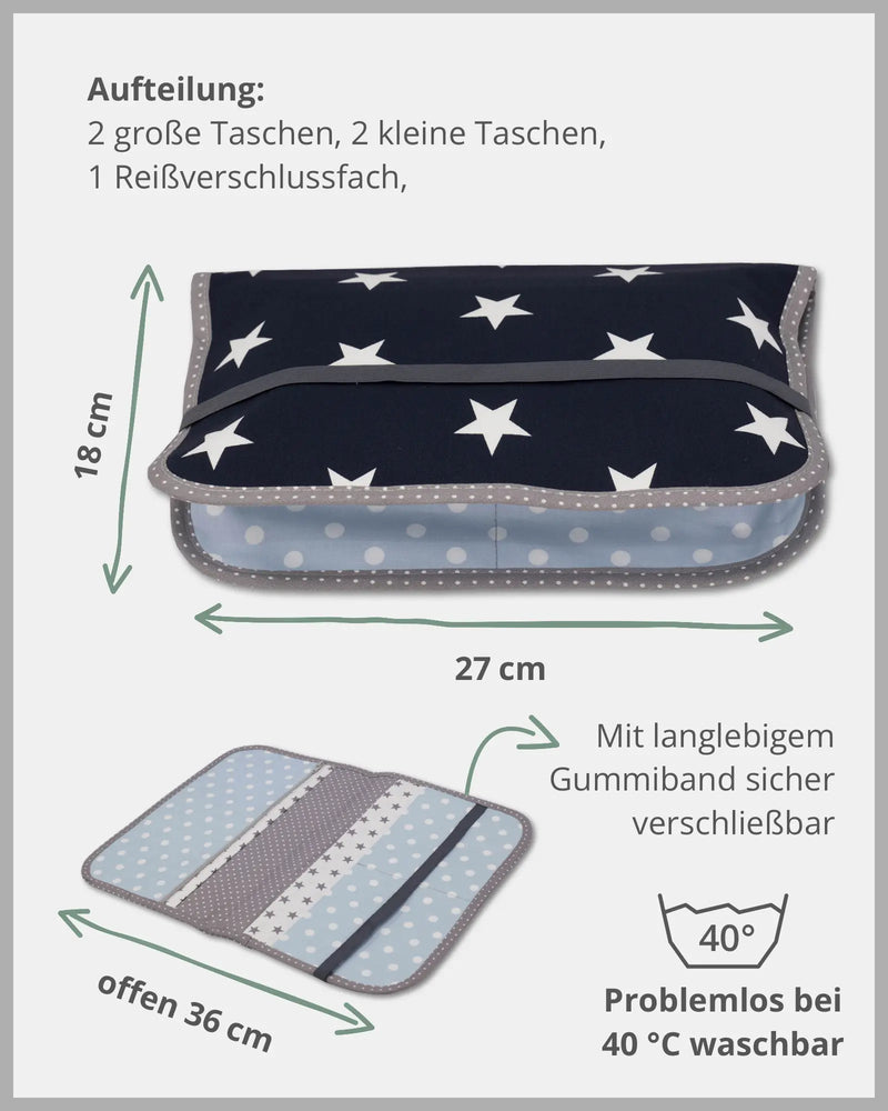 Windeltasche Blau Hellblau Grau-ULLENBOOM Baby