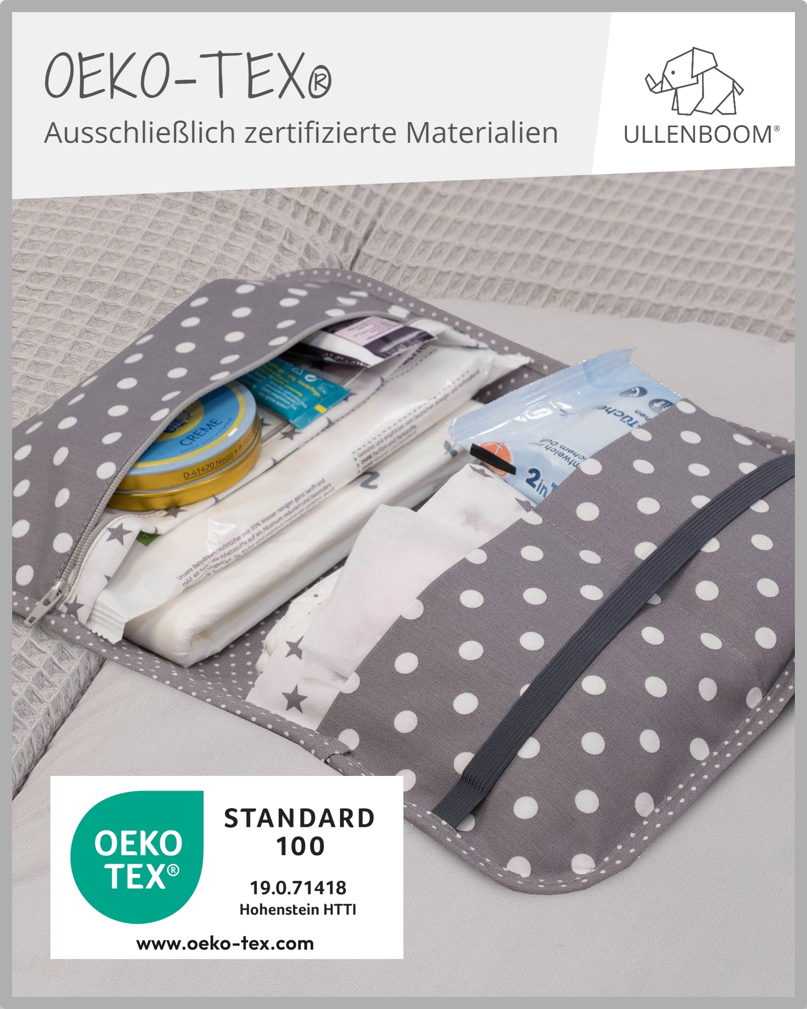 Windeltasche GRAUE STERNE-ULLENBOOM Baby