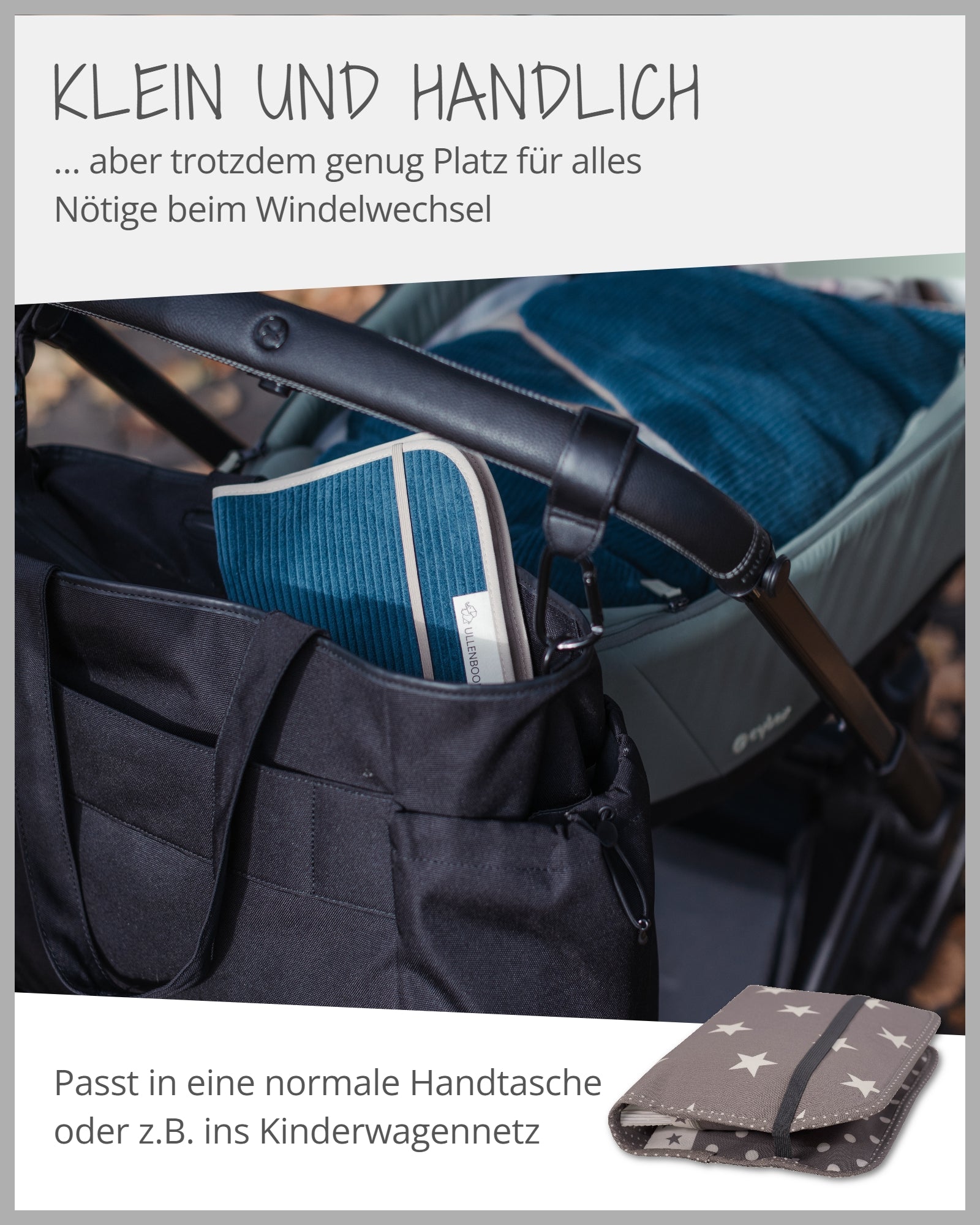 Windeltasche GRAUE STERNE-ULLENBOOM Baby