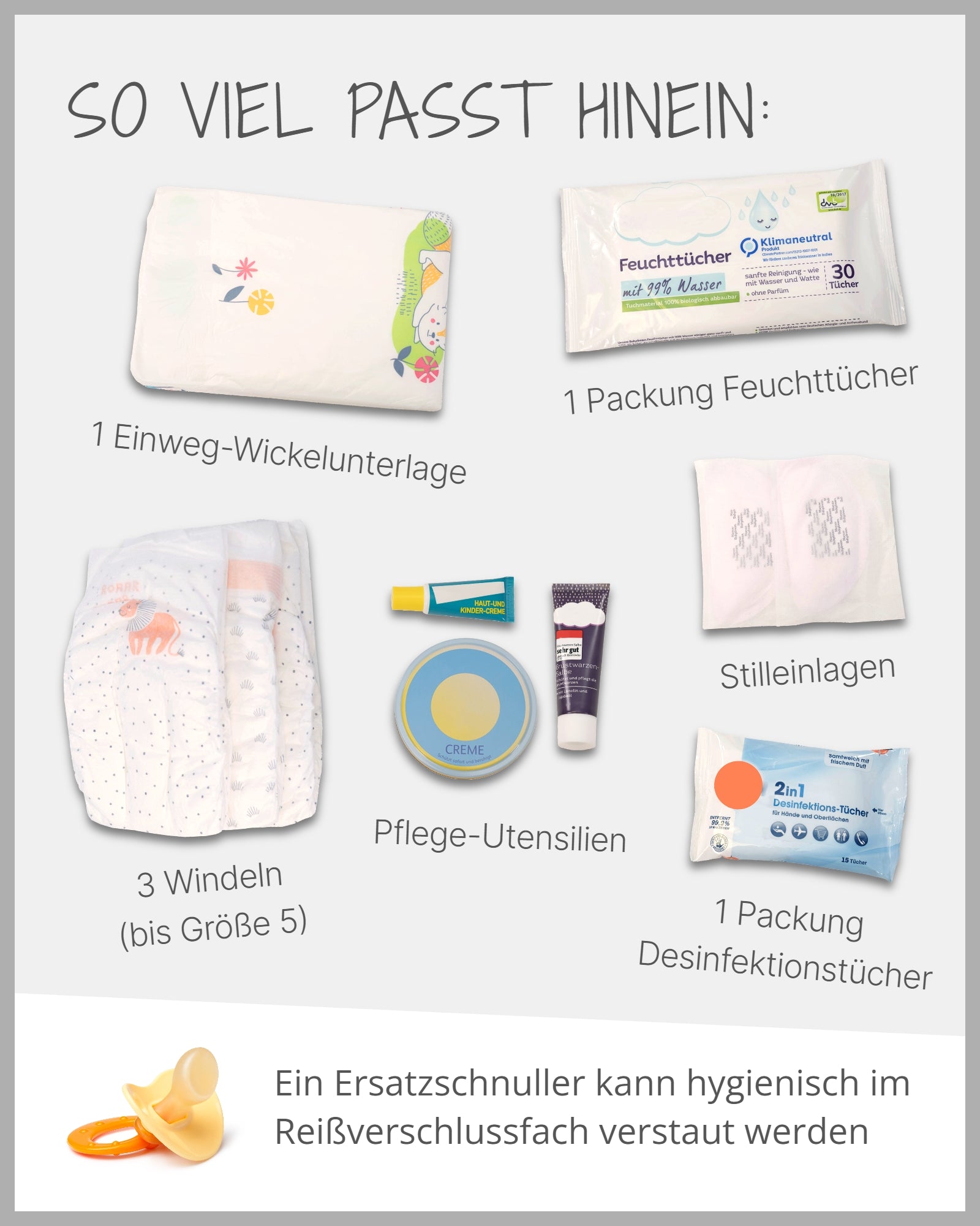 Windeltasche GRAUE STERNE-ULLENBOOM Baby