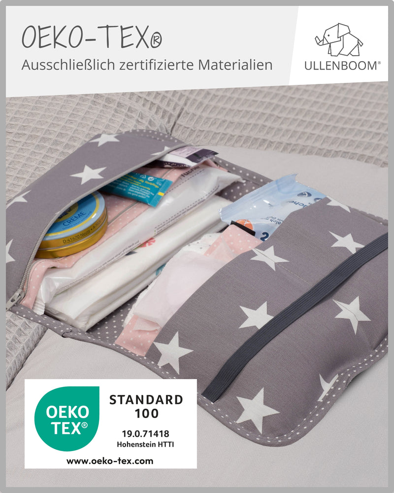 Windeltasche Rosa Grau-ULLENBOOM Baby