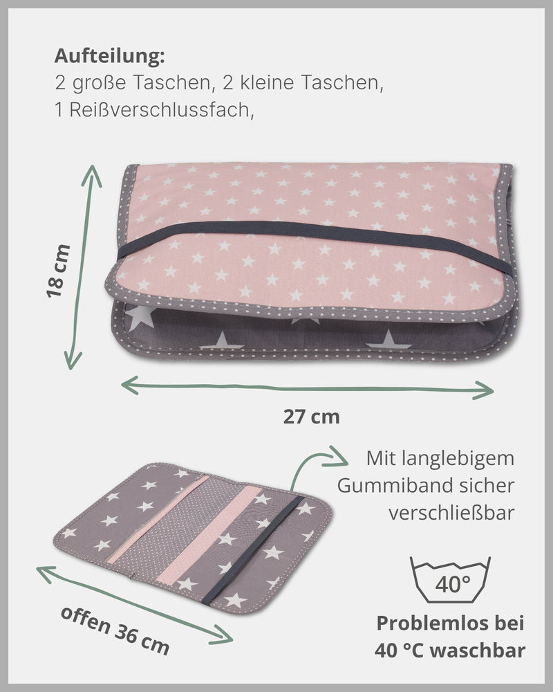 Windeltasche Rosa Grau-ULLENBOOM Baby