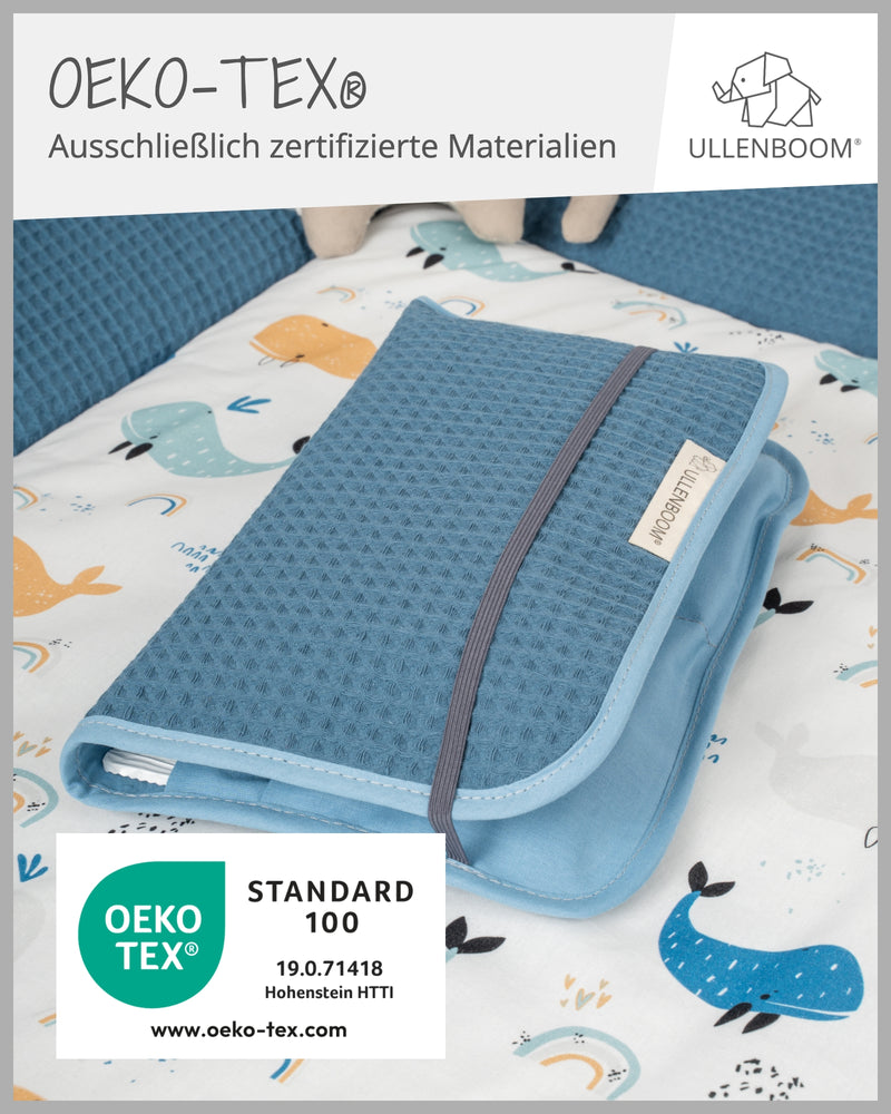 Windeltasche Waffelpiqué BLAU-ULLENBOOM Baby