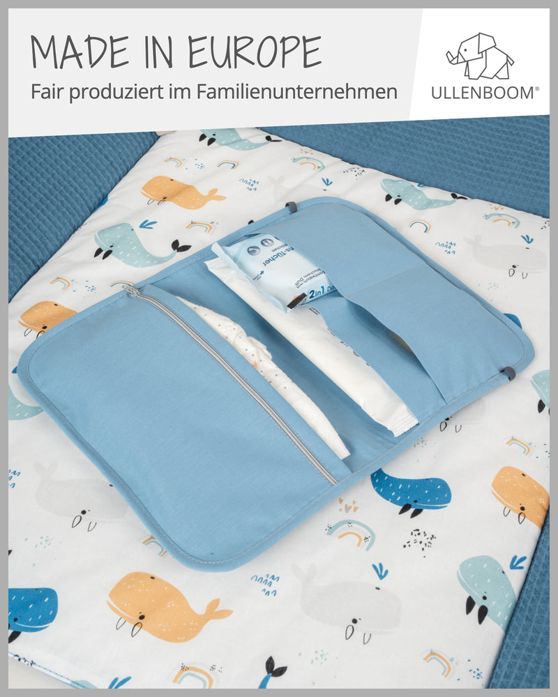Windeltasche Waffelpiqué BLAU-ULLENBOOM Baby